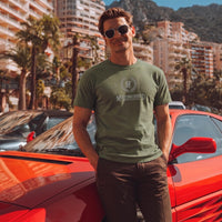 Car Enthusiast T-Shirt Men, MotorCreed Crest Tee, Speed With A Soul Logo, Petrolhead Apparel, Vintage Car Birthday Gift For Boyfriend