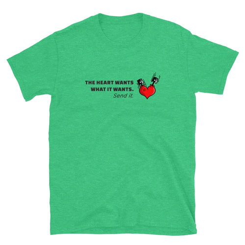 Car Enthusiast T-Shirt Men, Heart Wants What It Wants Send It Racing Quote Tee, Petrolhead Boyfriend Gift, Gearhead Birthday, MotorCreed