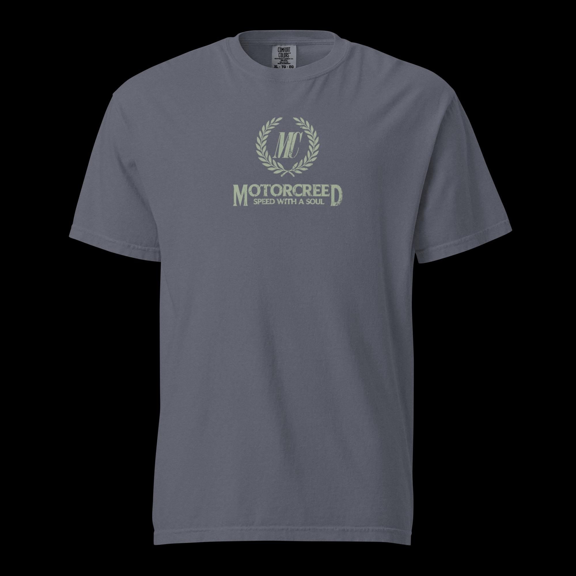 Car Enthusiast T-Shirt Men, MotorCreed Crest Tee, Speed With A Soul Logo, Petrolhead Apparel, Vintage Car Birthday Gift For Boyfriend