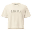 DrivHer Tee — MotorCreed women's car enthusiast t-shirt, Ivory