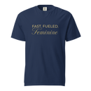 Fast Fueled Tee — MotorCreed women's car enthusiast t-shirt, True Navy