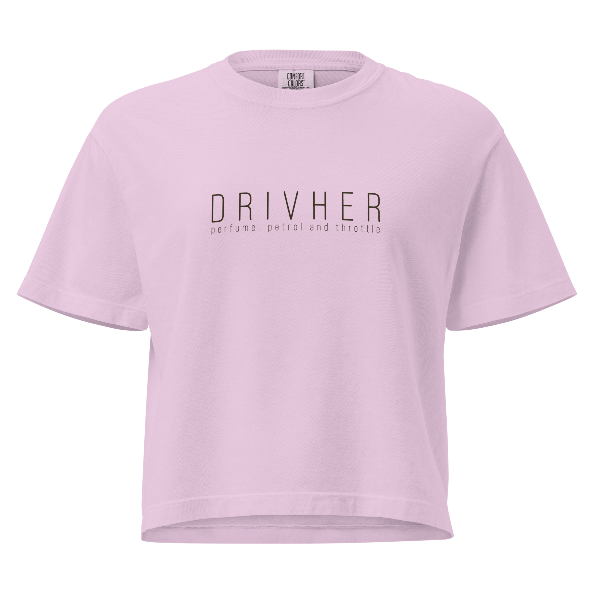 DrivHer Tee — MotorCreed women's car enthusiast t-shirt, Orchid