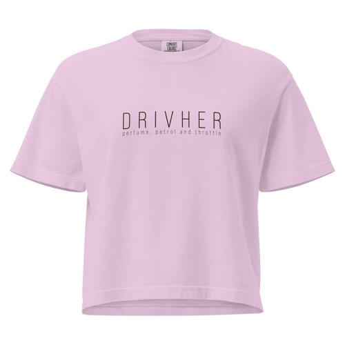 DrivHer Tee — MotorCreed women's car enthusiast t-shirt, Orchid