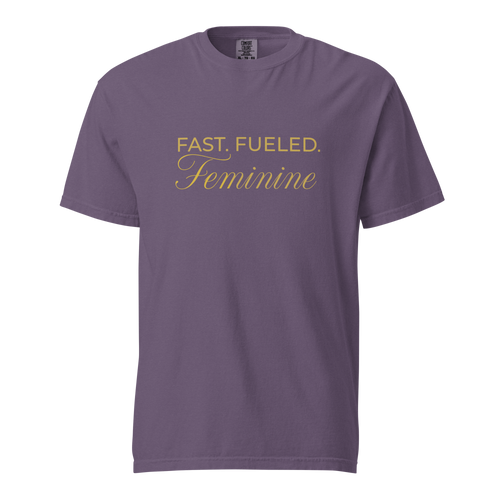Fast Fueled Tee — MotorCreed women's car enthusiast t-shirt, Grape
