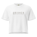 DrivHer Tee — MotorCreed women's car enthusiast t-shirt, White