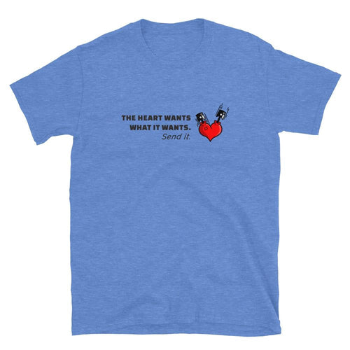 Car Enthusiast T-Shirt Men, Heart Wants What It Wants Send It Racing Quote Tee, Petrolhead Boyfriend Gift, Gearhead Birthday, MotorCreed