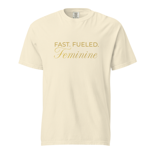 Fast Fueled Tee — MotorCreed women's car enthusiast t-shirt, Ivory