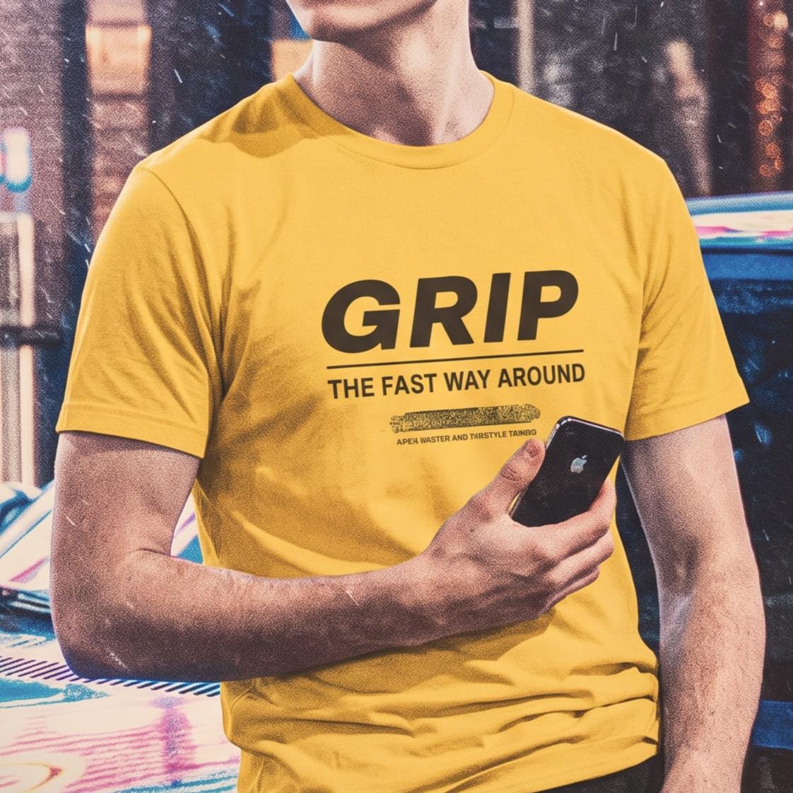 Grip The Fast Way Around T-Shirt Men, Racing Slogan Design, Petrolhead Gift Boyfriend, Car Enthusiast Birthday Present, MotorCreed Apparel