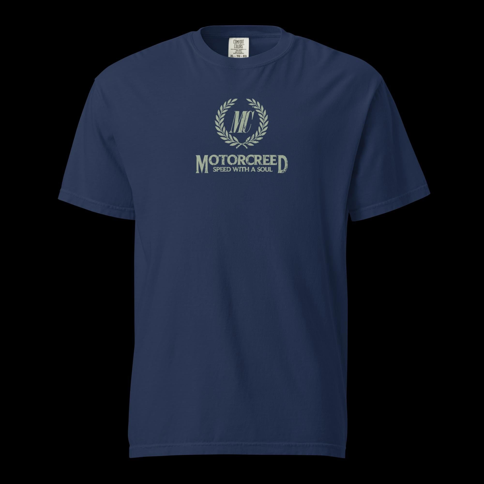 Car Enthusiast T-Shirt Men, MotorCreed Crest Tee, Speed With A Soul Logo, Petrolhead Apparel, Vintage Car Birthday Gift For Boyfriend