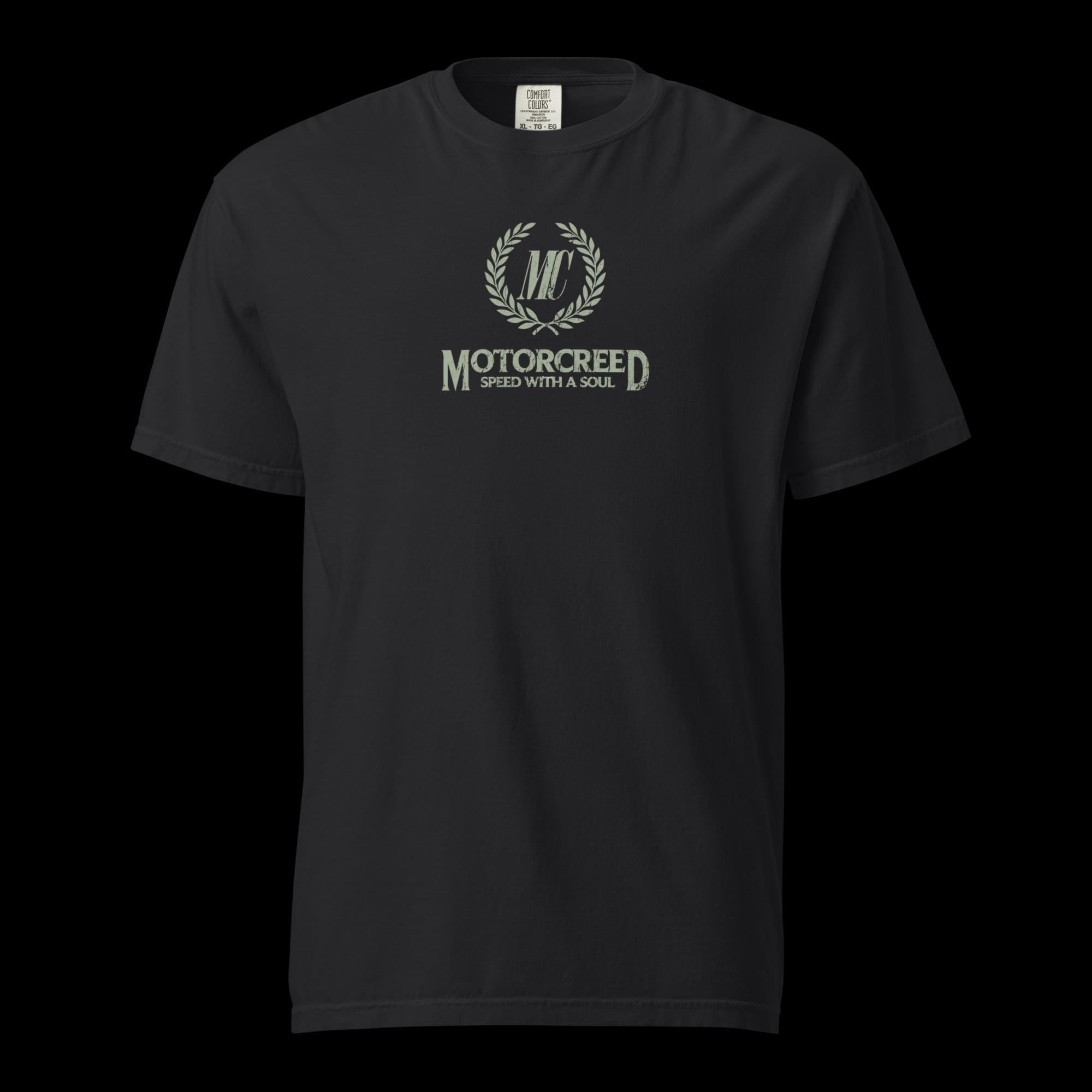 Car Enthusiast T-Shirt Men, MotorCreed Crest Tee, Speed With A Soul Logo, Petrolhead Apparel, Vintage Car Birthday Gift For Boyfriend