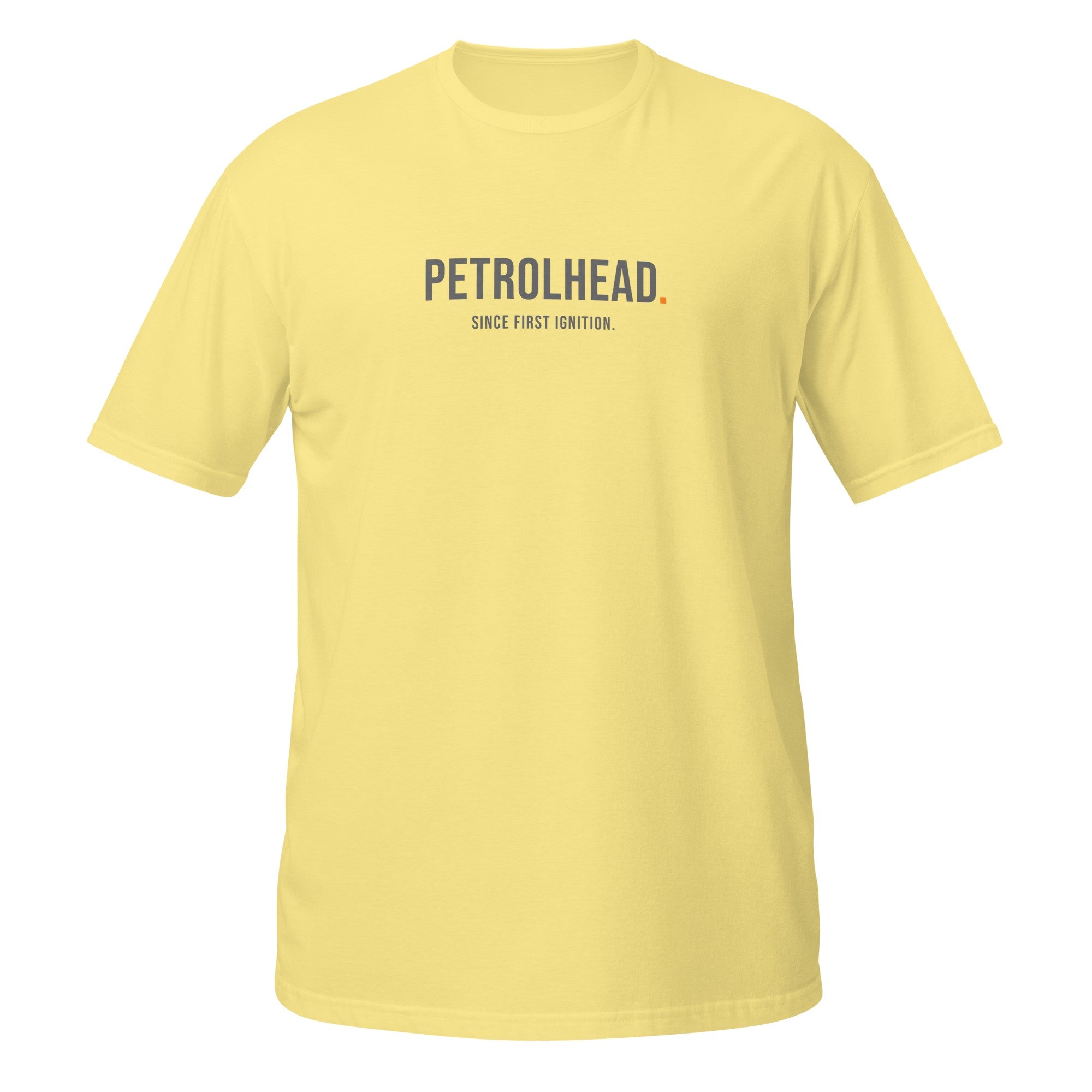 Petrolhead Since First Ignition Tee — MotorCreed car enthusiast t-shirt, Cornsilk