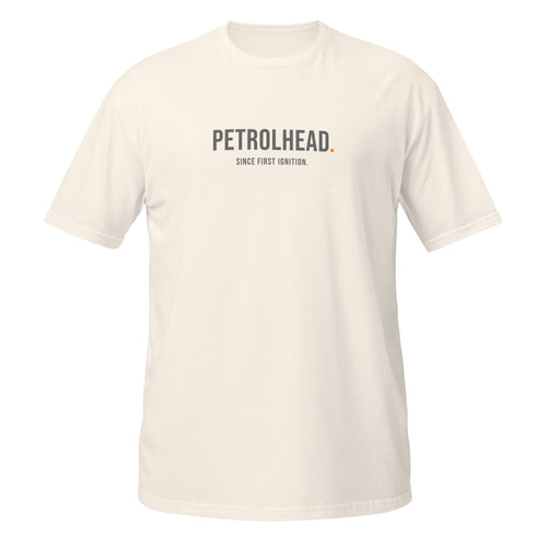 Petrolhead Since First Ignition Tee — MotorCreed car enthusiast t-shirt, Natural