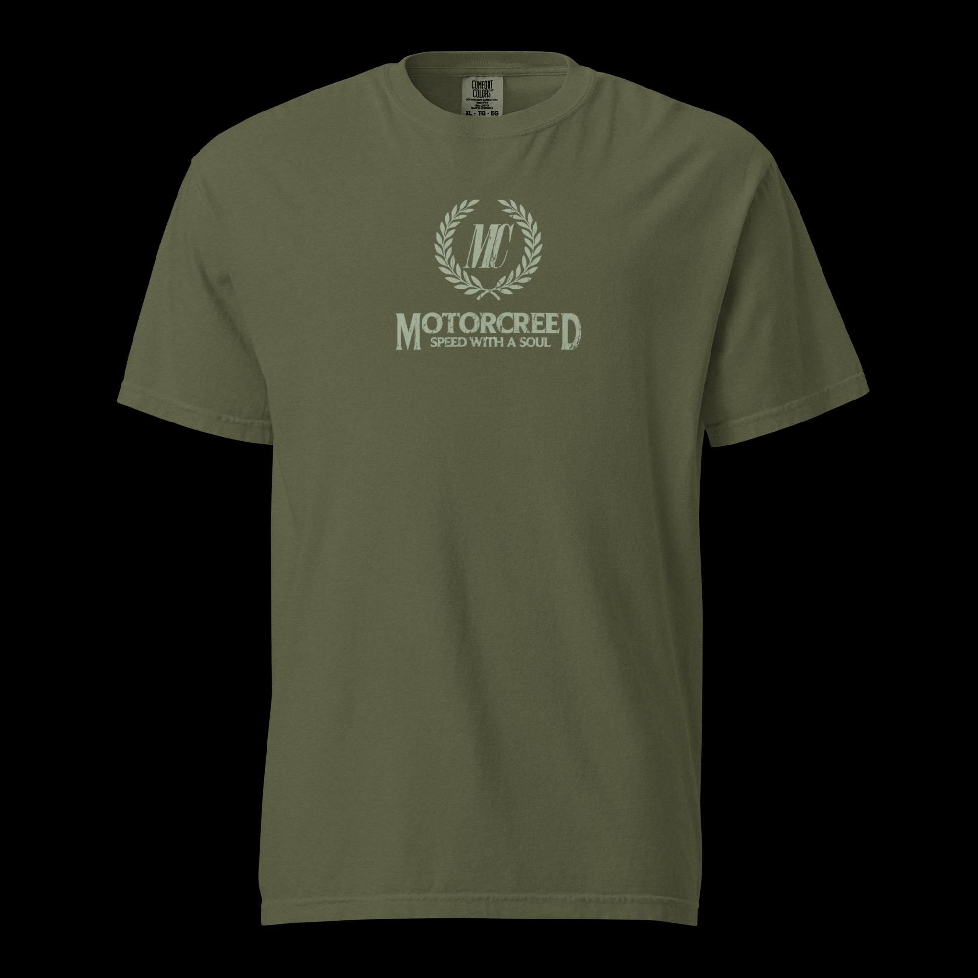 Car Enthusiast T-Shirt Men, MotorCreed Crest Tee, Speed With A Soul Logo, Petrolhead Apparel, Vintage Car Birthday Gift For Boyfriend