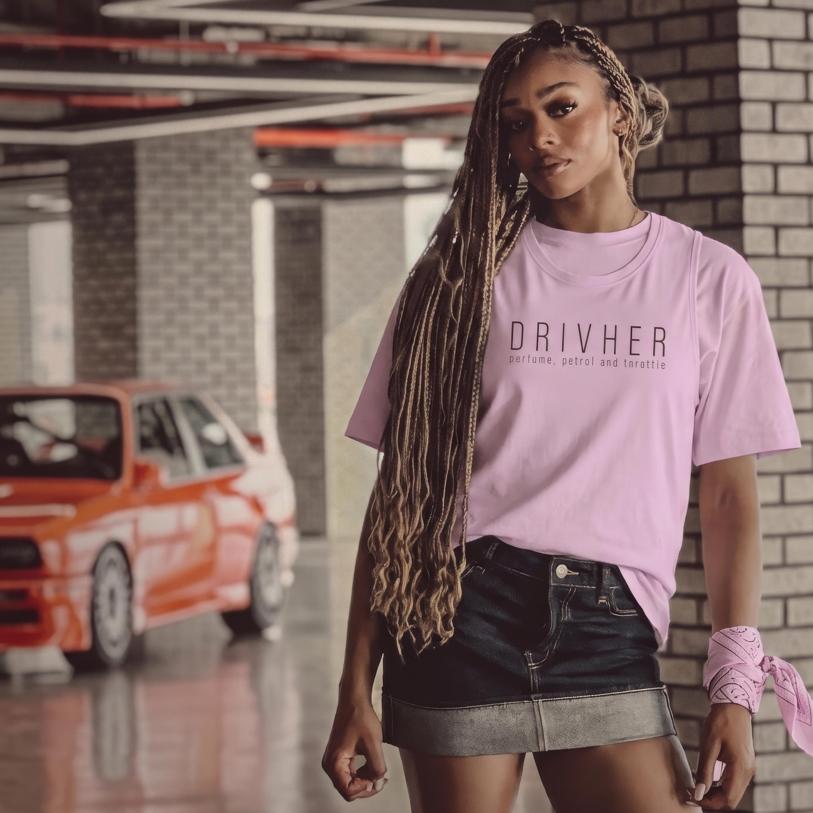 Car Enthusiast T-Shirt Women, DrivHer Minimalist Racing Tee, Petrolhead Gift Girlfriend, Gearhead Car Birthday Gift, MotorCreed Apparel