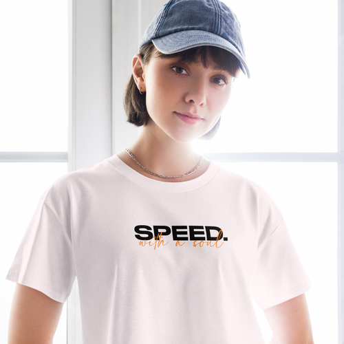 Speed With A Soul Crop Top — MotorCreed women's car enthusiast crop top, Orchid