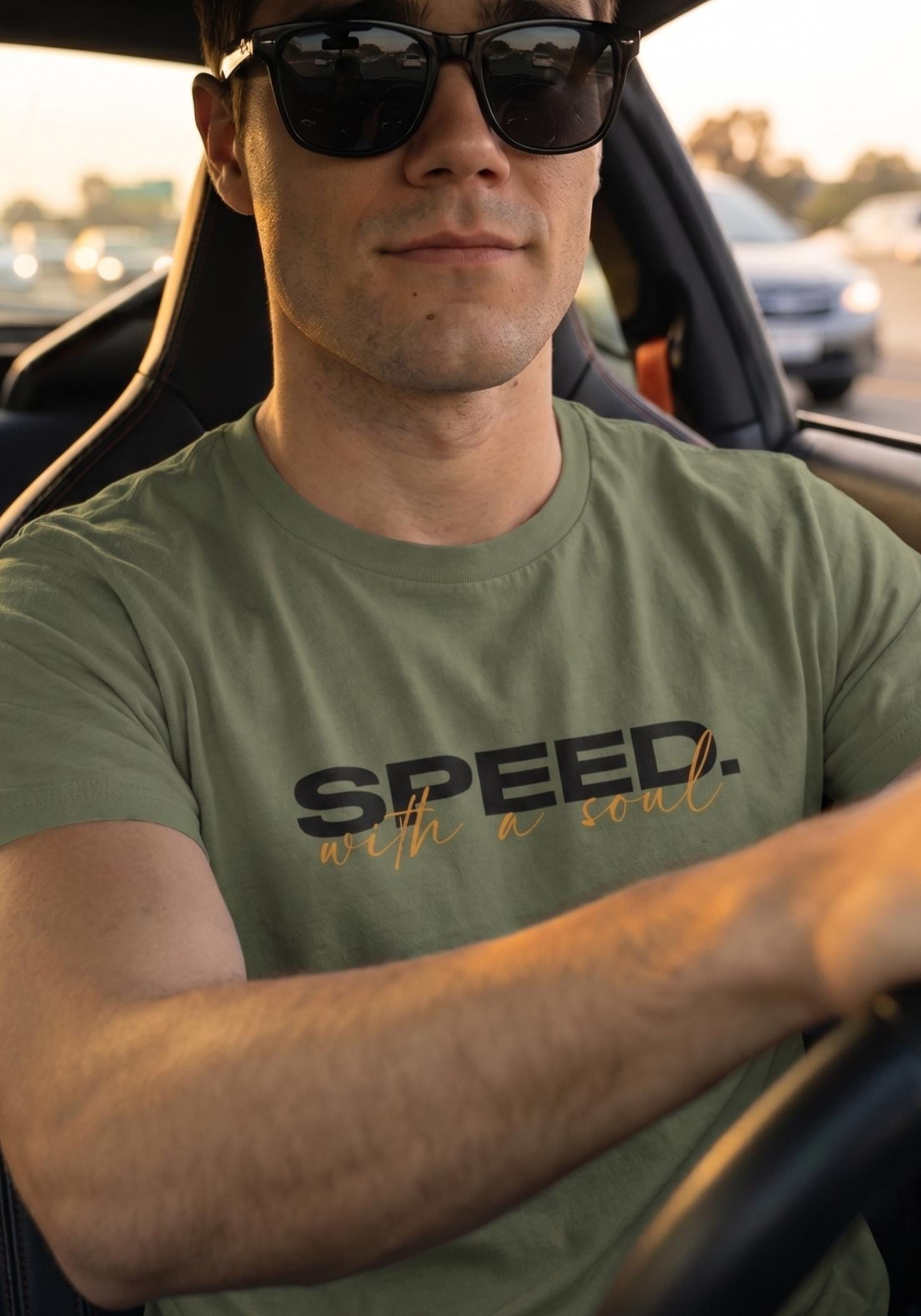 Minimalist Car T-Shirt Men, Speed With A Soul, Petrolhead Apparel, Car Enthusiast Birthday Gift For Boyfriend, MotorCreed Signature