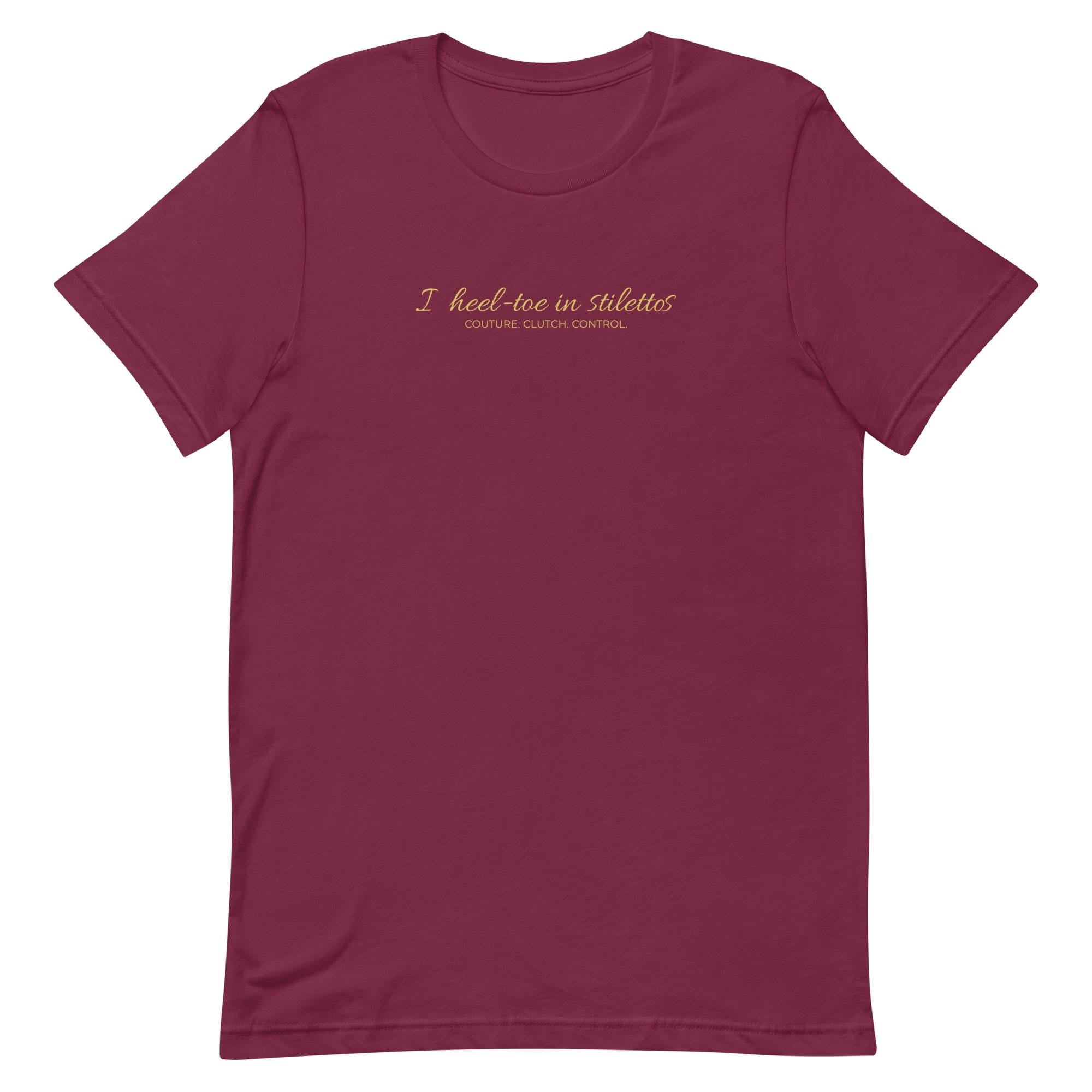 Car Enthusiast T-Shirt Women, Heel-Toe in Stilettos Racing Quote Tee, Petrolhead Gift for Her, Gearhead Car Girl Birthday Gift, MotorCreed