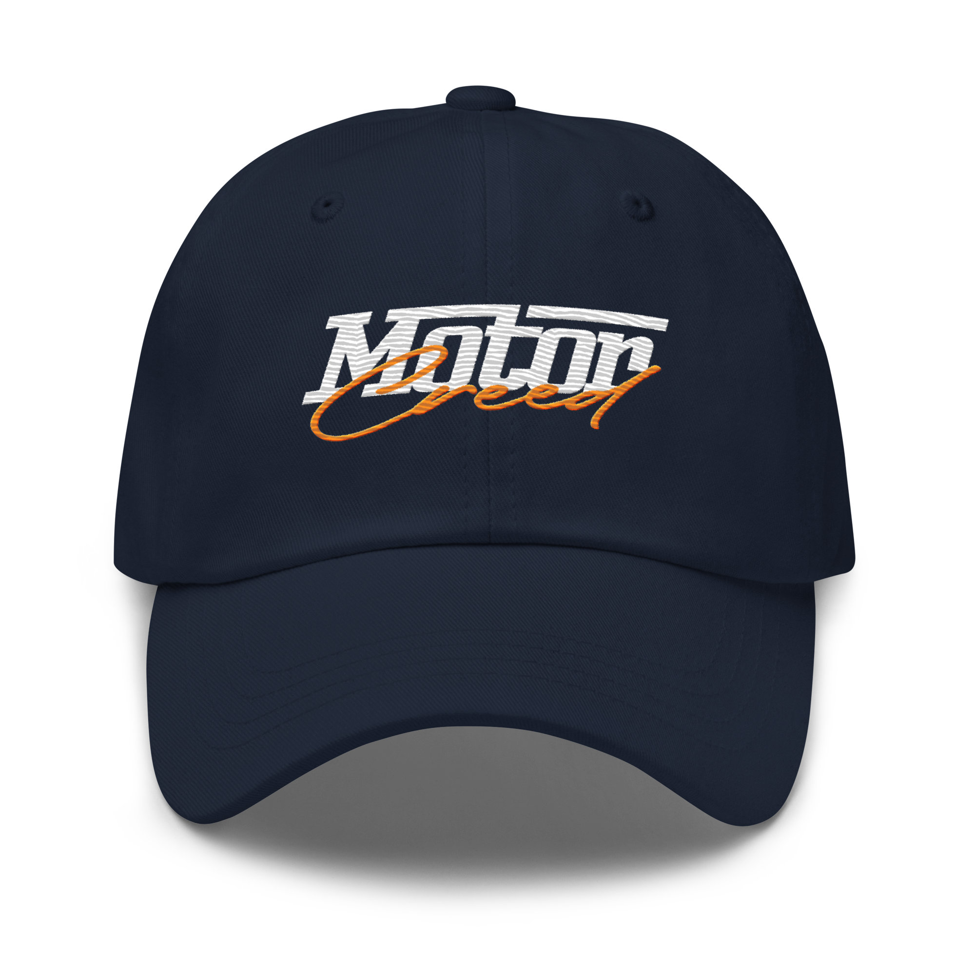 MotorCreed Embroidered Cap — car enthusiast dad hat, Navy