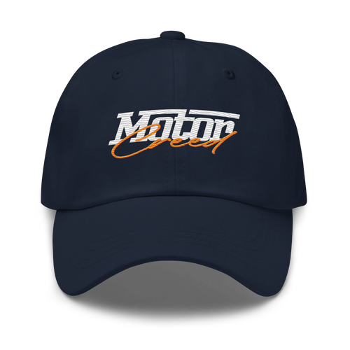 MotorCreed Embroidered Cap — car enthusiast dad hat, Navy