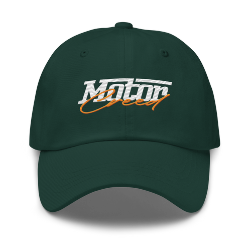 MotorCreed Embroidered Cap — car enthusiast dad hat, Spruce