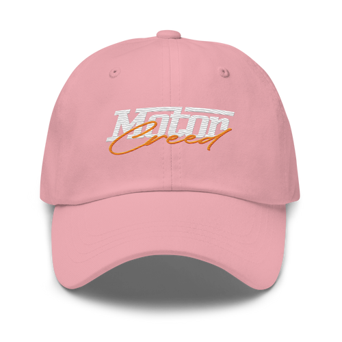 MotorCreed Embroidered Cap — car enthusiast dad hat, Pink