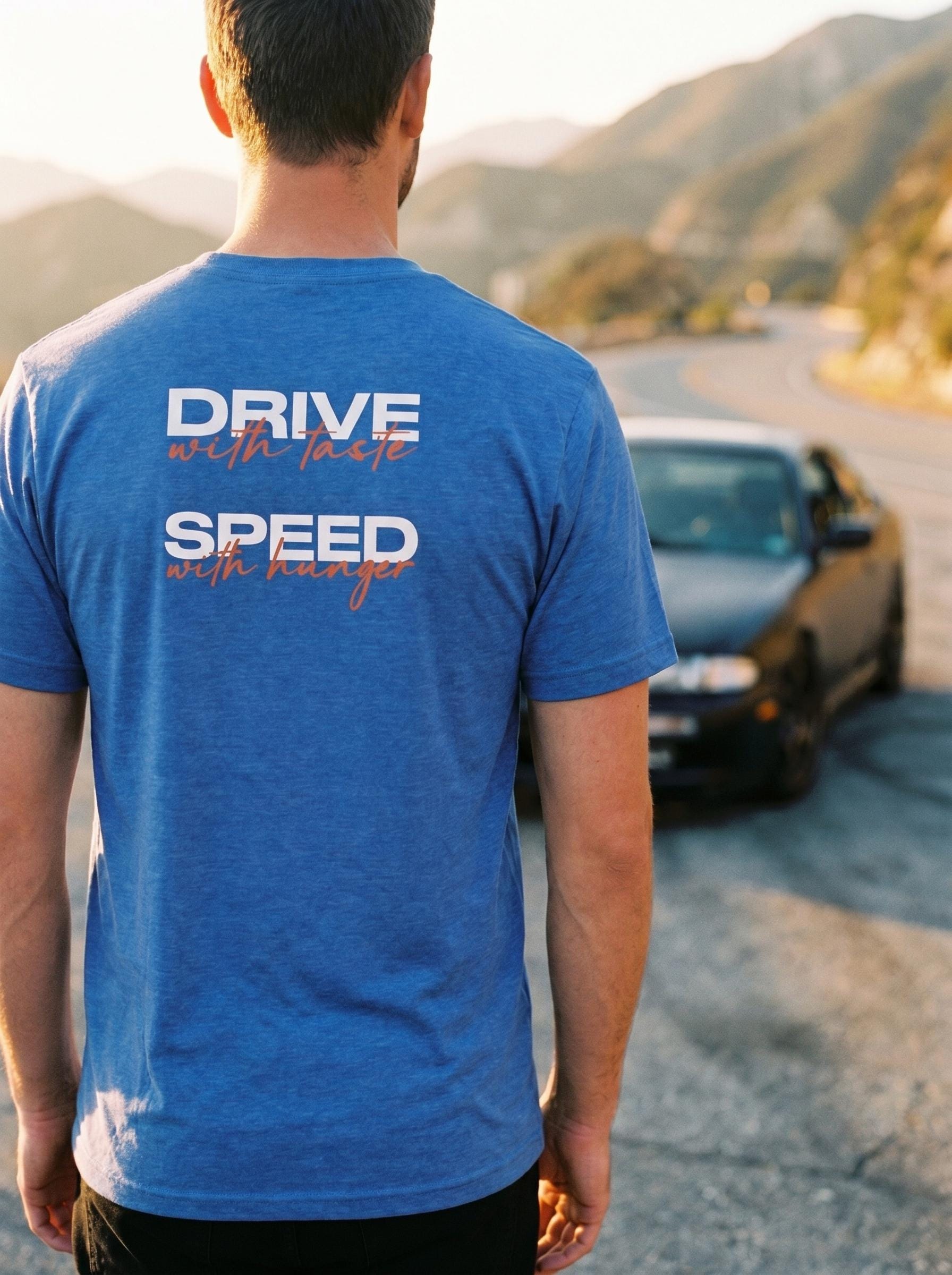 Car Enthusiast T-Shirt Men, Drive With Taste Speed With Hunger, Manifesto Tee, Petrolhead Birthday Gift Boyfriend, MotorCreed Signature