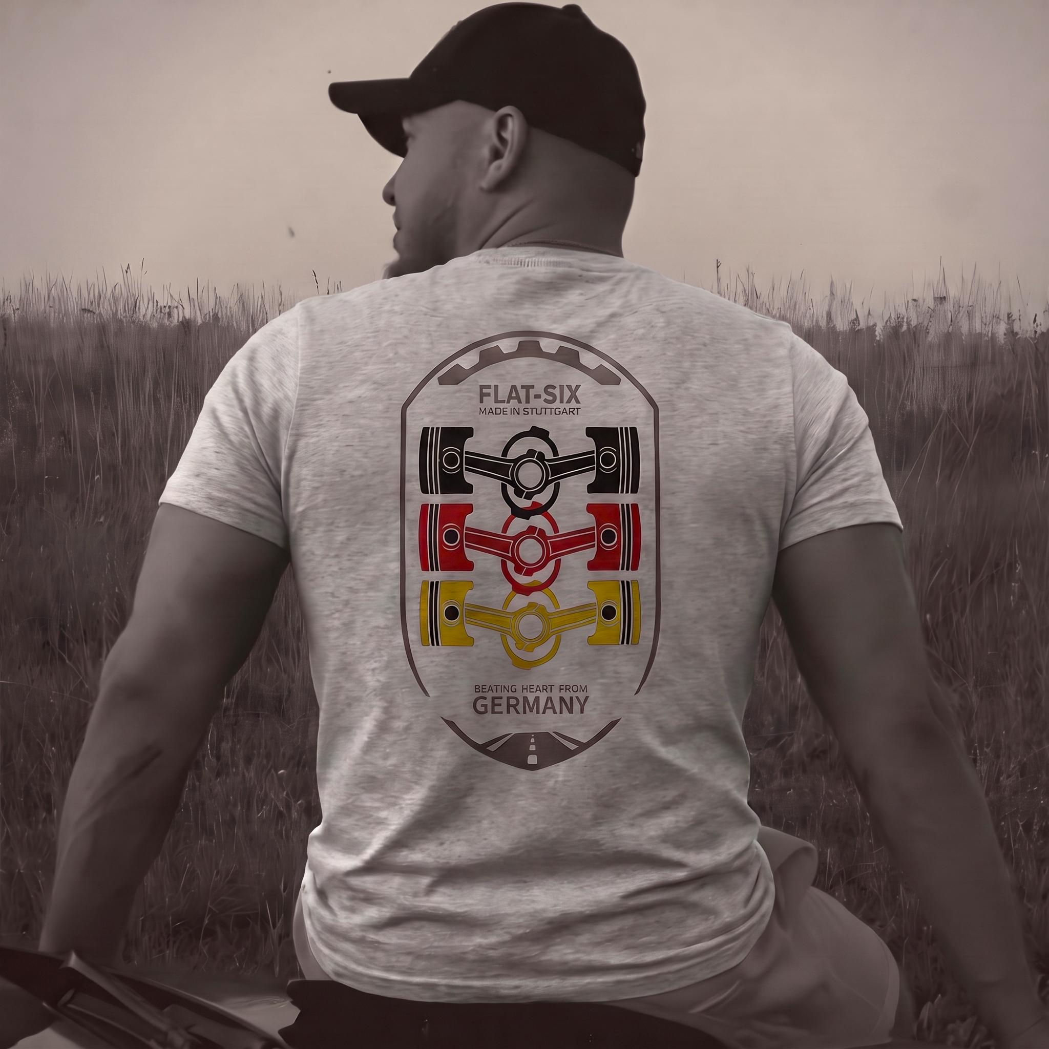 Flat-Six Society Tee Men, Vintage Motorsport Crest Design, Petrolhead Gift Boyfriend, Car Enthusiast Birthday Present, MotorCreed Apparel
