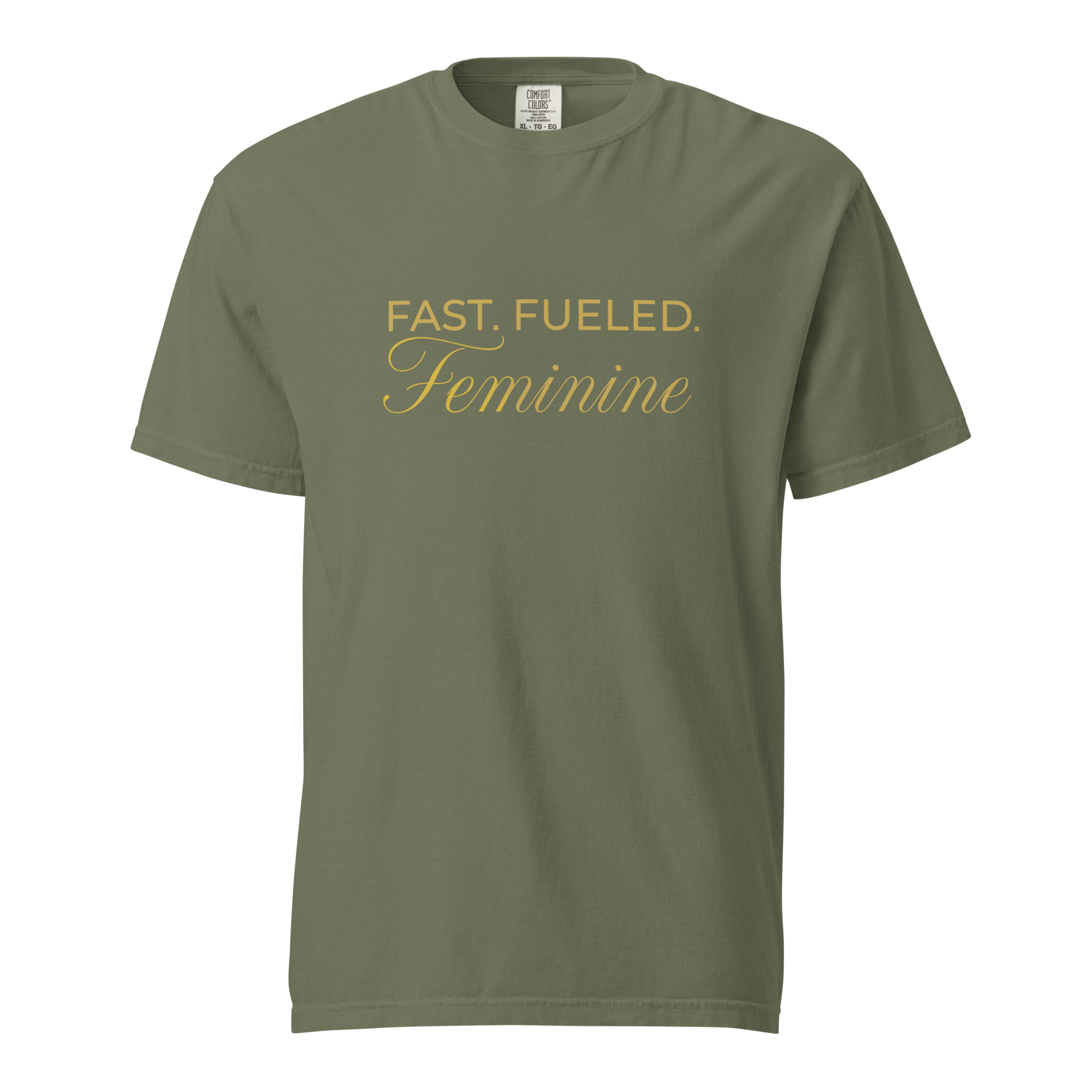 Fast Fueled Tee — MotorCreed women's car enthusiast t-shirt, Moss