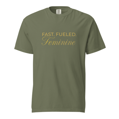 Fast Fueled Tee — MotorCreed women's car enthusiast t-shirt, Moss