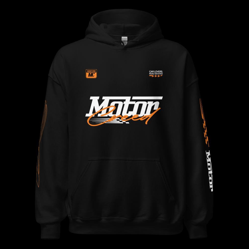 Racing Team Hoodie Men, Car Lovers Road Devoted, MotorCreed Premium Streetwear, Car Enthusiast Gift Boyfriend, Speed With A Soul Pullover
