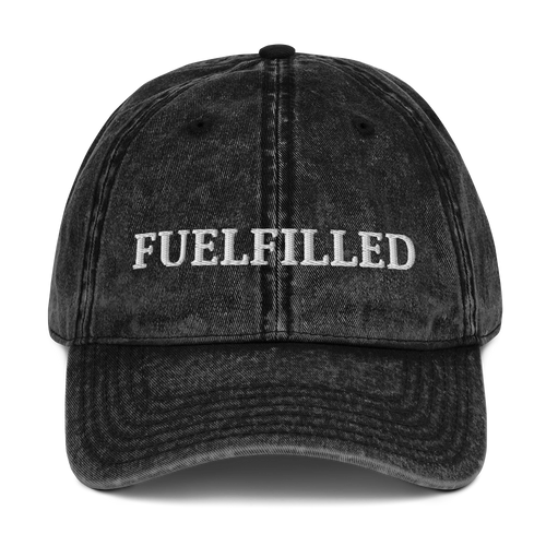 Fuelfilled Vintage Cap — MotorCreed car enthusiast dad hat, Black