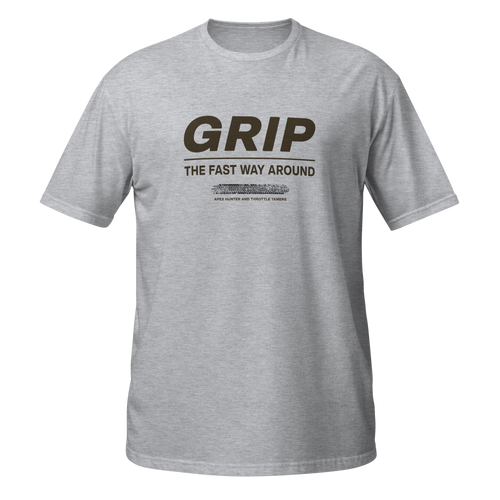 Grip The Fast Way Tee — MotorCreed car enthusiast t-shirt, Sport Grey