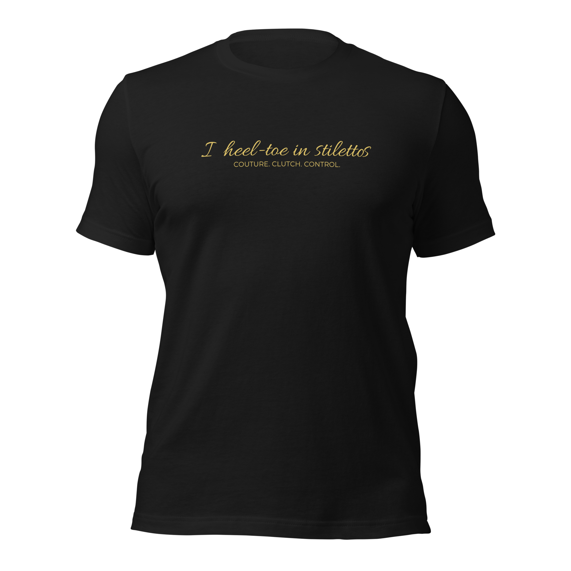 Heel-Toe in Stilettos Tee — MotorCreed women's car enthusiast t-shirt, Vintage Black