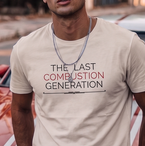 The Last Combustion Generation Tee — MotorCreed car enthusiast t-shirt, worn