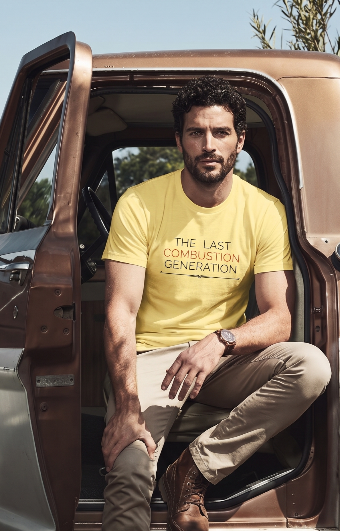 The Last Combustion Generation Tee — MotorCreed car enthusiast t-shirt, worn