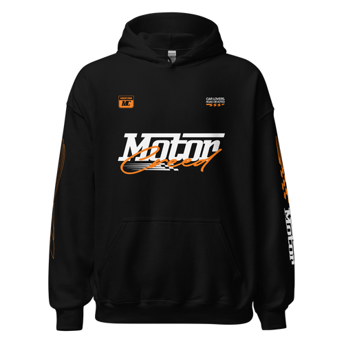 Racing Team Hoodie — MotorCreed car enthusiast hoodie, Black