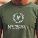 MotorCreed Crest Tee — car enthusiast t-shirt, chest print detail