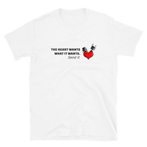 Send It Racing Tee — MotorCreed car enthusiast t-shirt, White