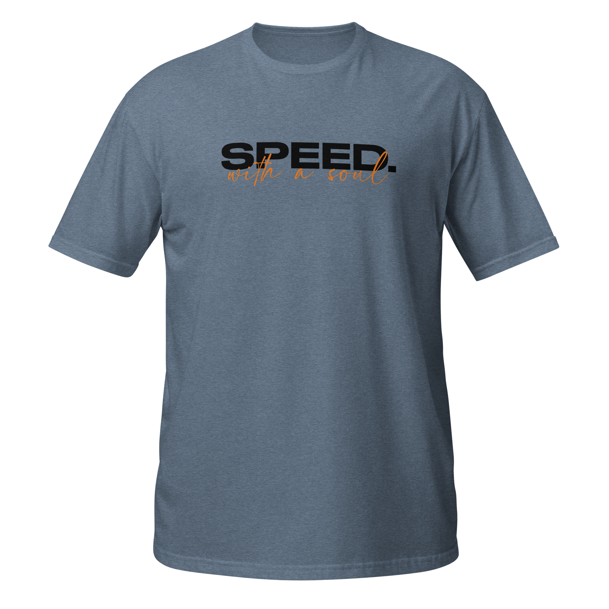 Speed With A Soul Tee — MotorCreed car enthusiast t-shirt, Heather Indigo