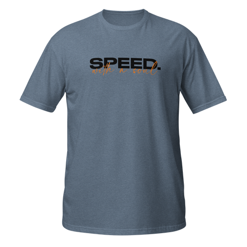 Speed With A Soul Tee — MotorCreed car enthusiast t-shirt, Heather Indigo