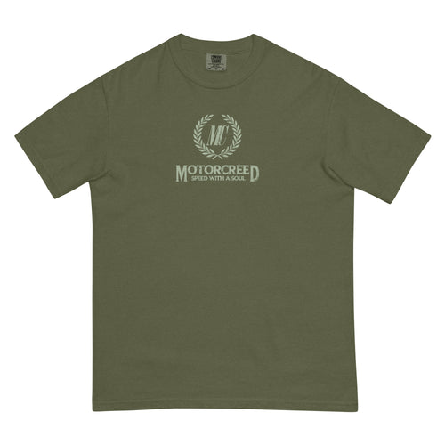 MotorCreed Crest Tee — car enthusiast t-shirt, Hemp