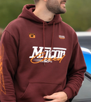 Racing Team Hoodie — MotorCreed car enthusiast hoodie, worn